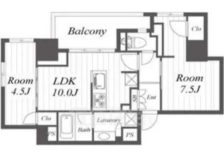 プラウドタワー栄【3階】の間取り