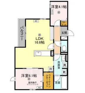 グランディーユ平野西【2階】の間取り