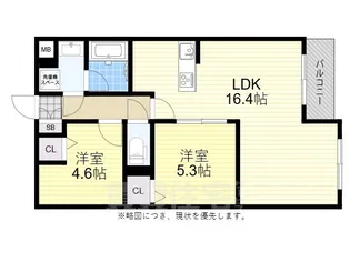 カーサク芥川【1階】の間取り