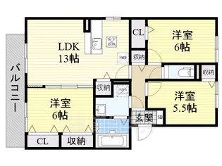 ヴィラ ウィステリア【3階】の間取り