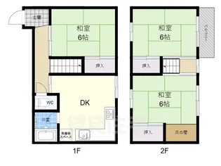 大阪府東大阪市上四条町【一戸建】の間取り