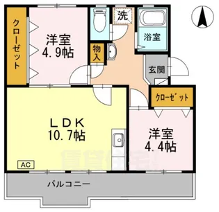 ロイヤルマンション1号棟【4階】の間取り