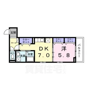 ヒカルサ京都梅津東【3階】の間取り
