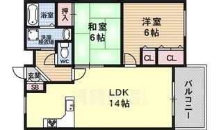 ラフィーネ桂【105号室】の間取り