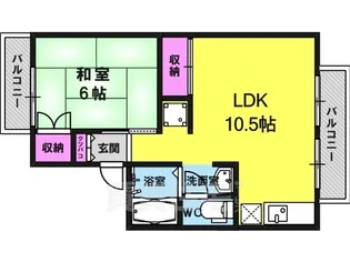 セジュール桂坂【105号室】の間取り