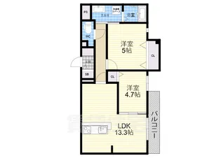 リヴェール西宮【1階】の間取り