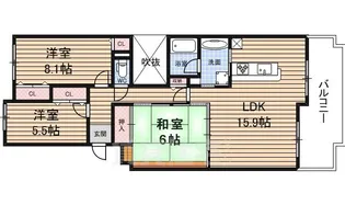 ヴェルナール学園前D棟【2階】の間取り