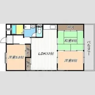 第5グランドハイツ服部【3階】の間取り