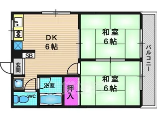 ハピネス桂【203号室】の間取り