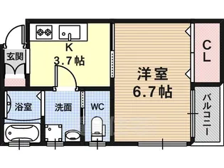 ルミエール恵我之荘【2階】の間取り