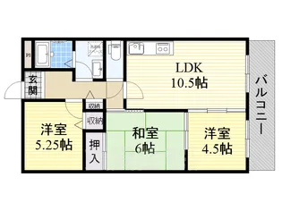 カーサフィオーレ壱番館【2階】の間取り