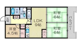 コスモハイツ新大阪2番館【406号室】の間取り