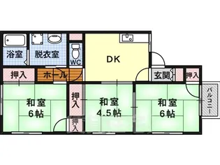 シャトードイワネE号館【2階】の間取り