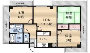 シャトー御池【3階】の間取り