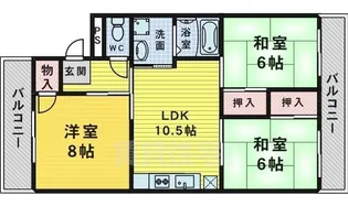 メゾンドール諏訪ノ森【2階】の間取り