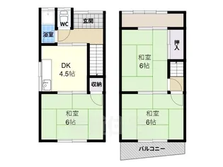大阪府柏原市太平寺2丁目【一戸建】の間取り