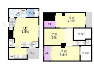 シュシュパルク六条院【3階】の間取り