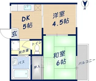 大阪府東大阪市菱屋東1丁目【アパート】の間取り