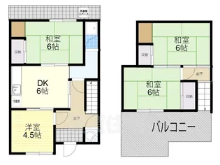 大阪府柏原市太平寺1丁目【一戸建】の間取り