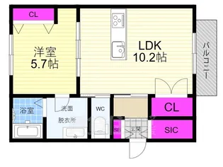エルメゾン太秦安井【2階】の間取り