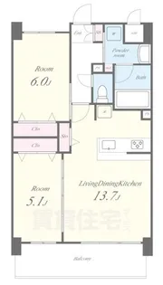 大阪府高槻市北園町【マンション】の間取り