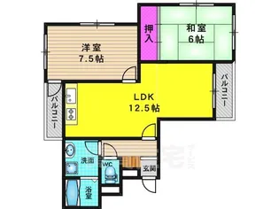 リブコート嵐山【3階】の間取り