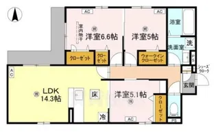 クラシスト南塚口【1階】の間取り