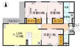 クラシスト南塚口【3階】の間取り