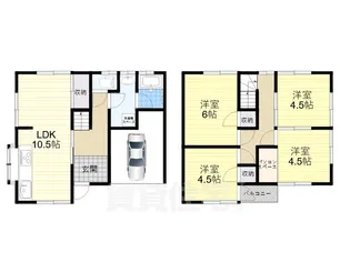 奈良県奈良市神殿町【一戸建】の間取り