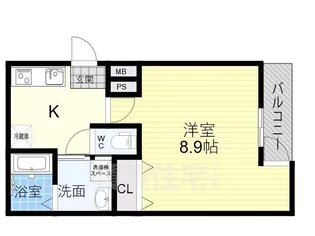 大阪府大阪市東住吉区中野4丁目【アパート】の間取り