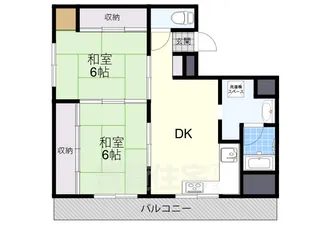 シャトル中宮【2階】の間取り