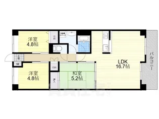 崇徳院ハイツN棟【3階】の間取り