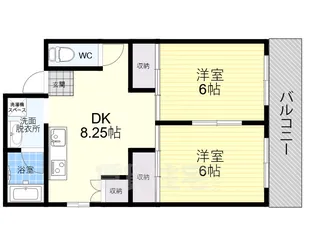 エルディ東住吉【603号室】の間取り