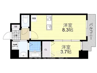 大阪府堺市堺区熊野町東1丁【マンション】の間取り