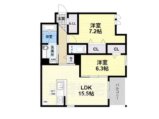 ウエスト ポトス【1階】の間取り