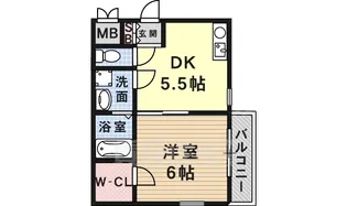 ハイエース中堂【1階】の間取り