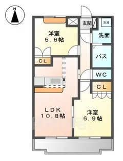 コンフォース西前田【2階】の間取り