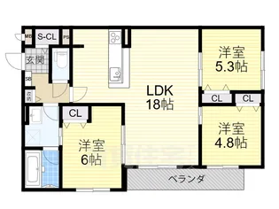 大阪府八尾市南小阪合町2丁目【アパート】の間取り