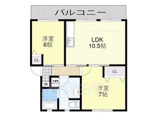 治田西部ハイツ【405号室】の間取り