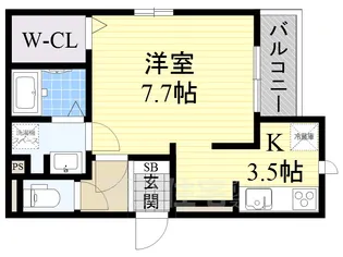 大阪府高槻市栄町4丁目【アパート】の間取り