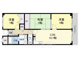 ジュビロ太平【6階】の間取り