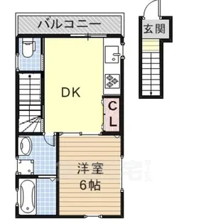 プリッ2初芝【2階】の間取り