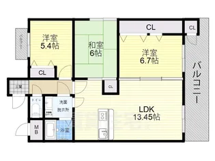 パルテール21【6階】の間取り