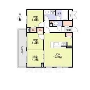 ブライトガーデン【1階】の間取り