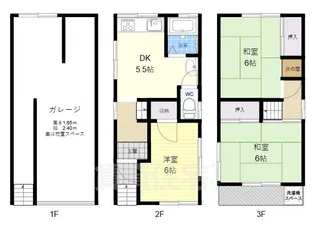 大阪府東大阪市六万寺町1丁目【一戸建】の間取り