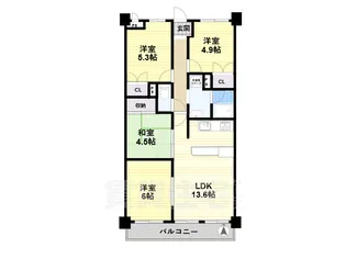 朝日プラザ八木東【2階】の間取り