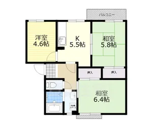 ラポールB棟【2階】の間取り