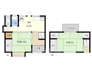 大阪府東大阪市昭和町【テラスハウス】の間取り