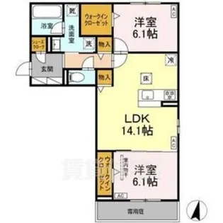 プルミエラムール【1階】の間取り