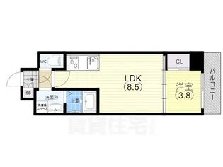 LIVIAZ KOBE LaMer【813号室】の間取り